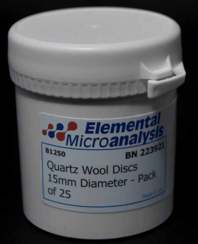 Quartz Wool Discs 15mm Diameter - Pack of 25